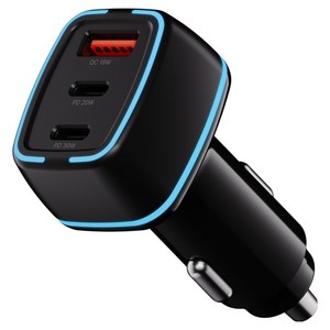 뉴클 PD 50W 3포트 차량용 시거잭 C타입 USB타입 고속 충전기, NCCC-2C1U-..., 블랙