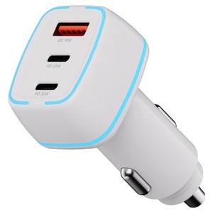 뉴클 PD 50W 3포트 차량용 시거잭 C타입 USB타입 고속 충전기, NCCC-2C1U-..., 화이트