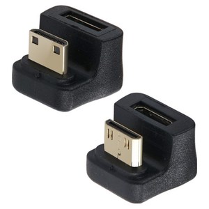 컴스 mini HDMI 8K 60Hz UHD 180도 꺾임 젠더 2종 세트