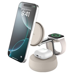 벨킨 울트라차지 프로 3in1 Qi2 25W 마그네틱 초고속 무선 충전 스탠드 WIZ040krCH