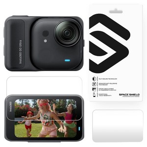 스페이스쉴드 인스타360 GO Ultra 호환 아머 플렉스 액션팟 후면 스크린 액정 보호 9H 강화유리필름 2p 세트