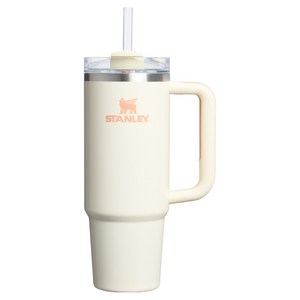 스탠리 퀜처 H2.0 플로우 스테이트 텀블러, 크림 애프리콧 글로..., 887ml, 1개