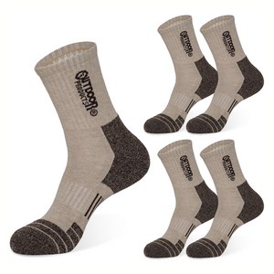 아웃도어프로덕츠 하이킹 중목 양말 5켤레, 베이지, S(220~250m..., 5개