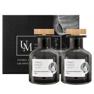 유멜 프리미엄 차량용 디퓨저 150ml 2개입, 담배 & 화장실 냄..., 1세트