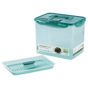 락앤락 MEDI 프레쉬 숨쉬는 김치통 원핸들 + 누름판, 6L, 1개