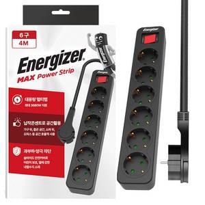 에너자이저 과부하차단 고용량 3680W 멀티탭 6구