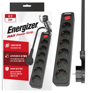 에너자이저 과부하차단 고용량 3680W 멀티탭 6구