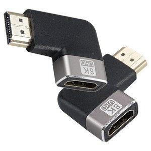 컴스 HDMI 2.1 8K 60Hz UHD 연장젠더 꺾임형 2종 세트
