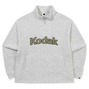 코닥어패럴 남녀공용 마이크로플리스 빅로고 반집업 티셔츠