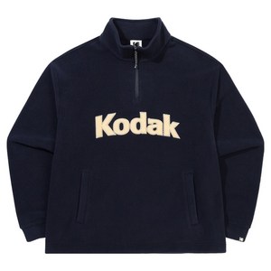 코닥어패럴 남녀공용 마이크로플리스 빅로고 반집업 티셔츠