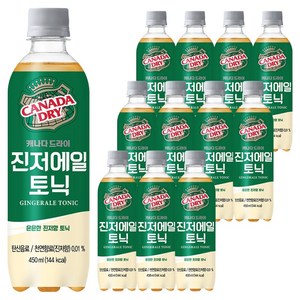 캐나다드라이 진저에일 토닉, 450ml, 12개