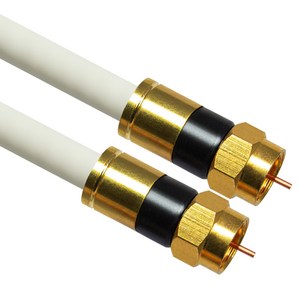 마하링크 국내산 TV 안테나선 5CHFBT RF 5C 동축 케이블 골드 + 화이트 1m