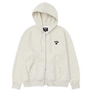 널디 남녀공용 하트 로고 후디 집업