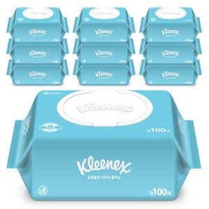 크리넥스 코튼클린 저자극 물티슈 캡형