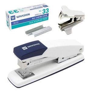 화신 133K 스테이플러 + 33호침 5000p + 제침기 세트, 네이비(스테이플러), 1세트