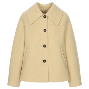 올리브데올리브 여성용 빅카라 싱글버튼 숏 핸드메이드 코트