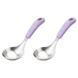 뉴비아 실리콘손잡이 스텐304 미니 국자, 길이 22cm x ..., 퍼플, 2개