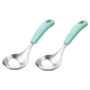 뉴비아 실리콘손잡이 스텐304 미니 국자, 길이 22cm x ..., 민트, 2개