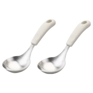 뉴비아 실리콘손잡이 스텐304 미니 국자, 길이 22cm x ..., 아이보리, 2개