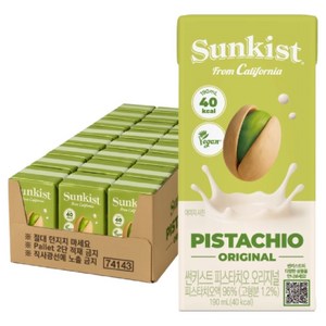 썬키스트 피스타치오 오리지널, 190ml, 24개