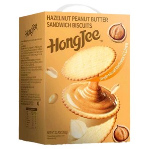 HongJee 헤이즐넛 피넛버터 샌드위치 비스킷 44p, 352g, 1개