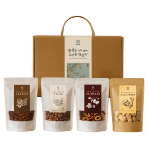 유하담 호두정과 대추칩 도라지정과 건강간식 혼합 4종 선물세트