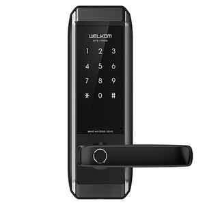 솔리티 손잡이 있음(유리문/샷시문 불가) 지문인식 무타공 도어락