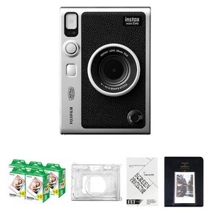 인스탁스 미니에보 EVO 즉석카메라 블랙 + 필름 100p + 투명 케이스 + 마카롱 2단앨범 랜덤발송 + 액정보호필름 세트
