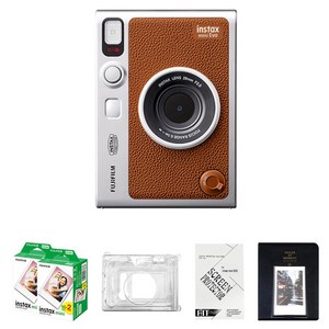 인스탁스 미니에보 EVO 브라운 즉석카메라 + 필름 40p + 투명 케이스 + 마카롱 2단앨범 + 액정보호필름 세트