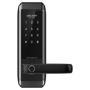 솔리티 웰콤 손잡이 있음(유리문/샷시문 불가) 지문인식 무타공 도어락