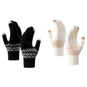 해피제이 스마트 터치 털 장갑 양손착용 2세트