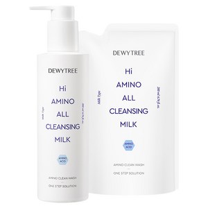 듀이트리 하이 아미노 올 클렌징 밀크 본품 200ml + 리필 200ml 세트, 400ml, 1개