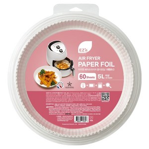 EZn이지엔 에어프라이어 종이호일, 대형(23 x 4 ..., 60개입, 1개