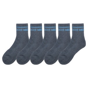 네파 여성용 스탠다드 아웃도어 하이킹 쿠션 중목 양말, 네이비, S, 5개