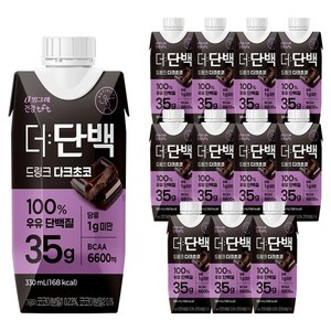 더단백 드링크 다크초코, 330ml, 12개