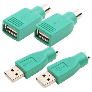 컴스 USB A to PS2 젠더 마우스용 FM 2p + 키보드용 MF 2p 세트