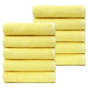 타월톡톡 호텔 고급타올 140g 30수 면사, 옐로우, 10개