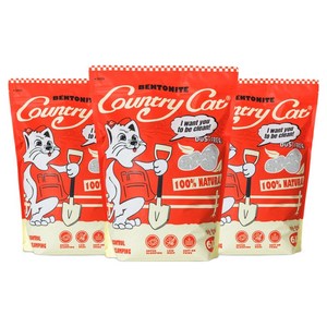 컨트리캣 응고형 가는입자 벤토나이트 고양이 모래, 6kg, 3개