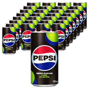 펩시 제로슈거 라임향 탄산음료, 190ml, 30개
