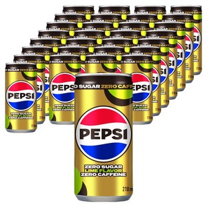 펩시 제로슈거 라임향 제로카페인 탄산음료, 210ml, 30개