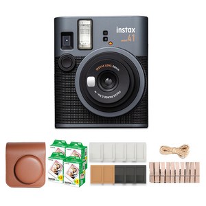 인스탁스 즉석카메라 + 전용가방 브라운 + 미니필름 80p + 종이액자 랜덤발송 + 나무데코 세트 mini 41