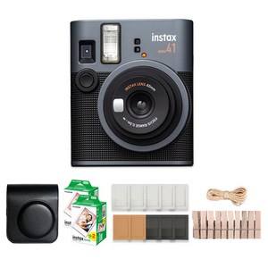 인스탁스 미니 즉석카메라 + 전용가방 블랙 + 미니필름 40p + 종이액자 랜덤발송 + 나무데코 세트