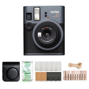 인스탁스 즉석카메라 블랙 + 전용가방 블랙 + 미니필름 10p + 종이액자 랜덤발송 + 나무데코 세트 instax mini 41