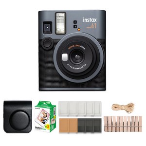 인스탁스 즉석카메라 블랙 + 전용가방 블랙 + 미니필름 20p + 종이액자 랜덤발송 + 나무데코 세트