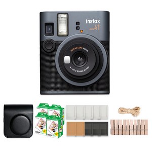 인스탁스 미니41 즉석카메라 블랙 + 전용가방 블랙 + 미니필름 80p + 종이액자 랜덤발송 + 나무데코 세트