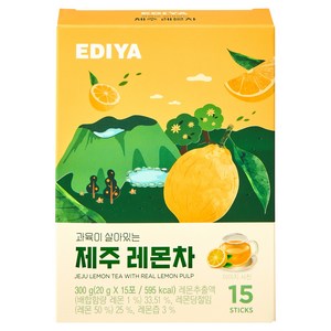 이디야 과육이 살아있는 제주 레몬차, 20g, 15개