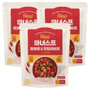한끼통살 실온 마녀스프 토마토 & 핫칠리비프, 300g, 3개