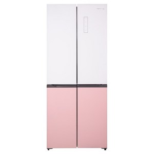 쿠잉전자 글램 글라스 대용량 418L 양문형 4도어 냉장고 방문설치