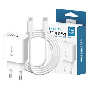 팬택 30W 1포트 초고속충전기 + 60W 1.2m C to C 케이블 세트