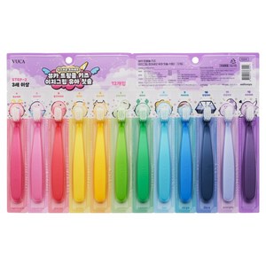 뷰카 트윙클 키즈 이지그립 초미세모 유아 칫솔 스텝2 세트, 혼합색상, 12개입, 1세트